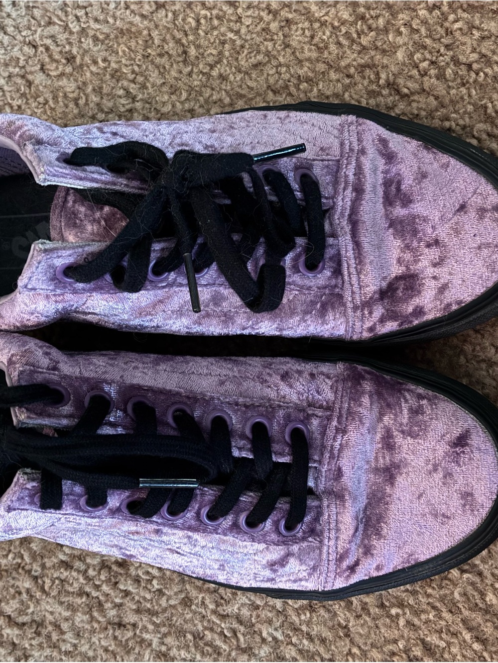 Vans Lavender Velvet Low-Top Sneakers - Picture 2 of 3